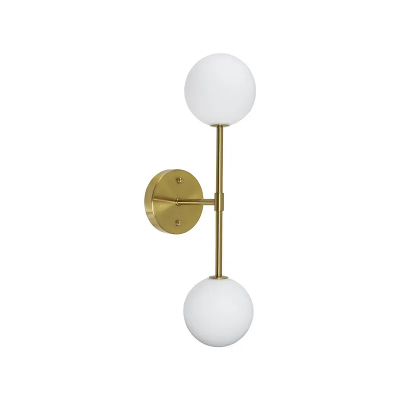 PR Home Sigma D wandlamp, goud/opaal, 2-lamps 49 cm glas Merkproduct