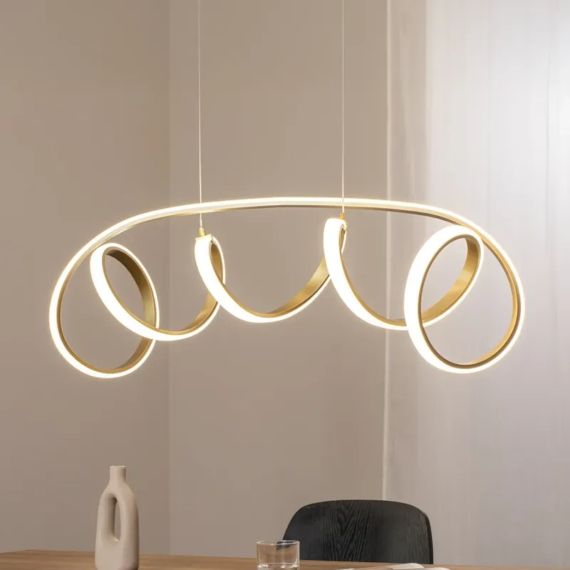 Favoriet Kira LED hanglamp, goudkleurig, lengte 102 cm, 4000 K