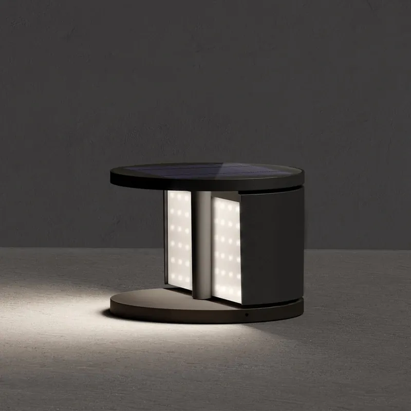 Premium KLEWE LED solar tuinlamp SWING, antraciet, Ø 20 cm IP65
