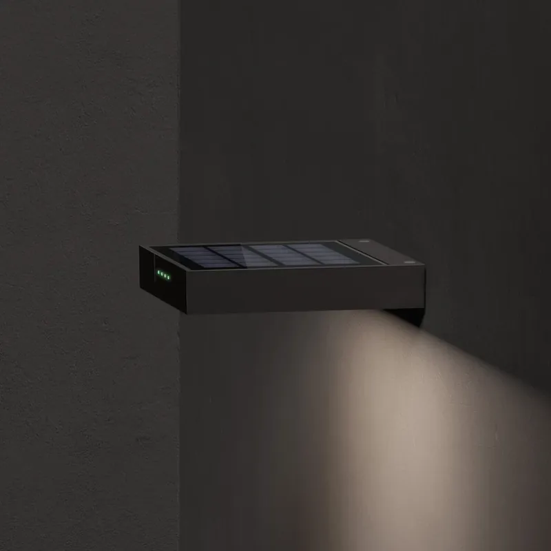 Alleen Vandaag KLEWE LED-zonne-wandlamp ALA WALL, antraciet, aluminium, IP65