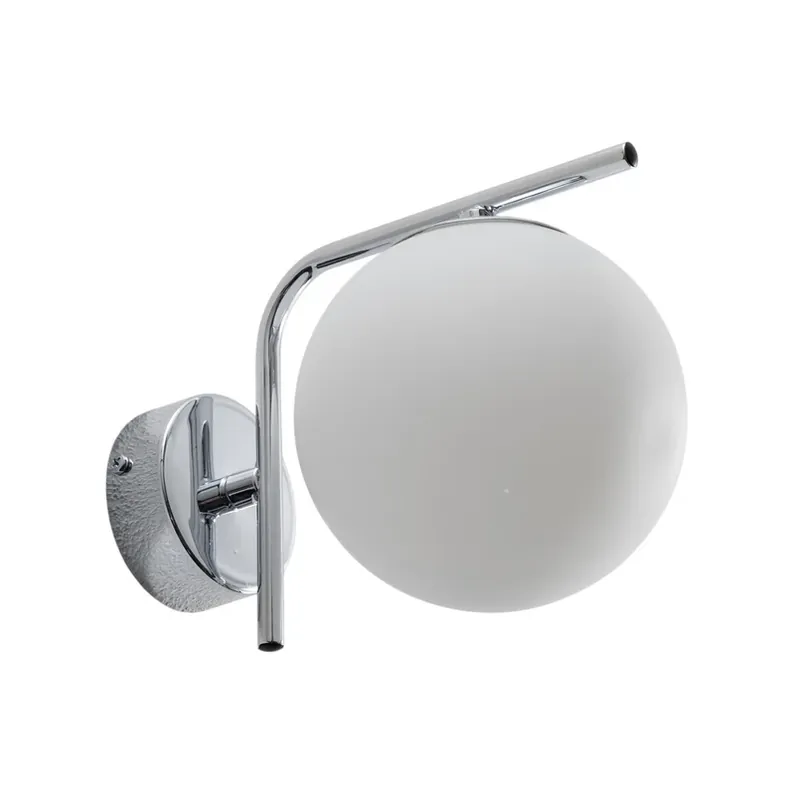 Lage Kosten Aurora wandlamp, chroomkleurig, glas, 17 cm, globe, E14