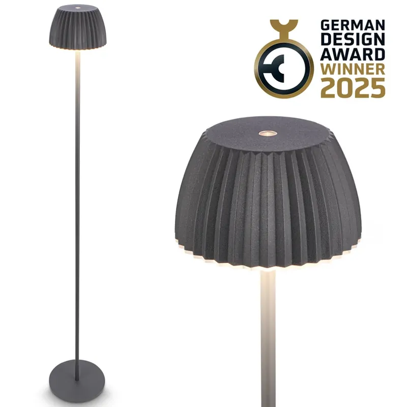 Aanbieding LED vloerlamp Brilo unplugged Riffle, antraciet