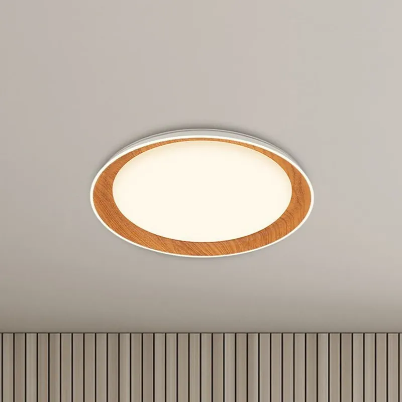 Speciale Aanbieding Ijus LED plafondlamp, wit/houtkleurig, Ø 43 cm, kunststof