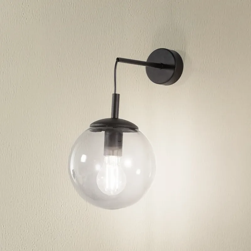 Wandlamp Esme, rookgrijs, hoogte 45 cm, glas, E27 Bestseller
