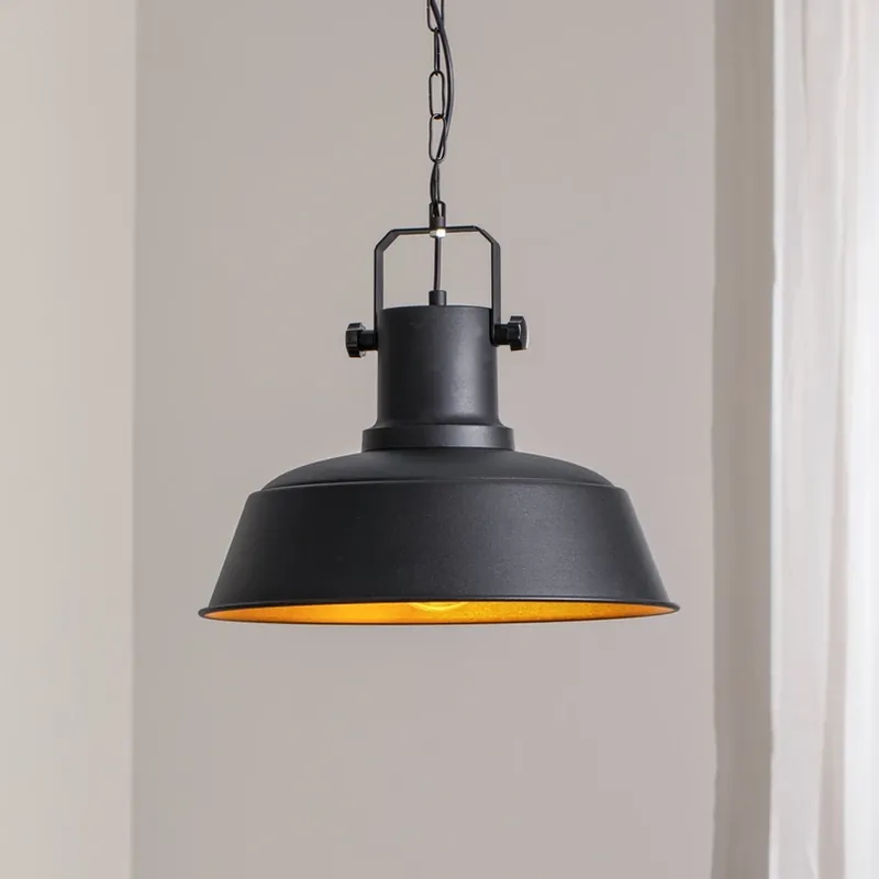 Hanglamp Orema, zwart, Ø 40 cm, metaal, E27 Direct Beschikbaar