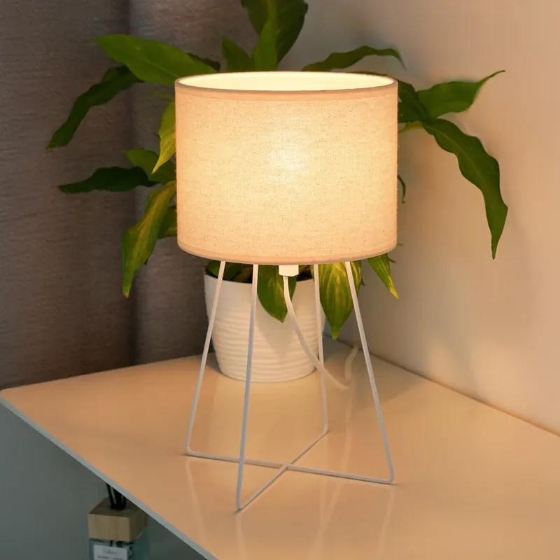 Seizoensaanbieding Tafellamp Trixi met draadframe wit/beige, stof, E14