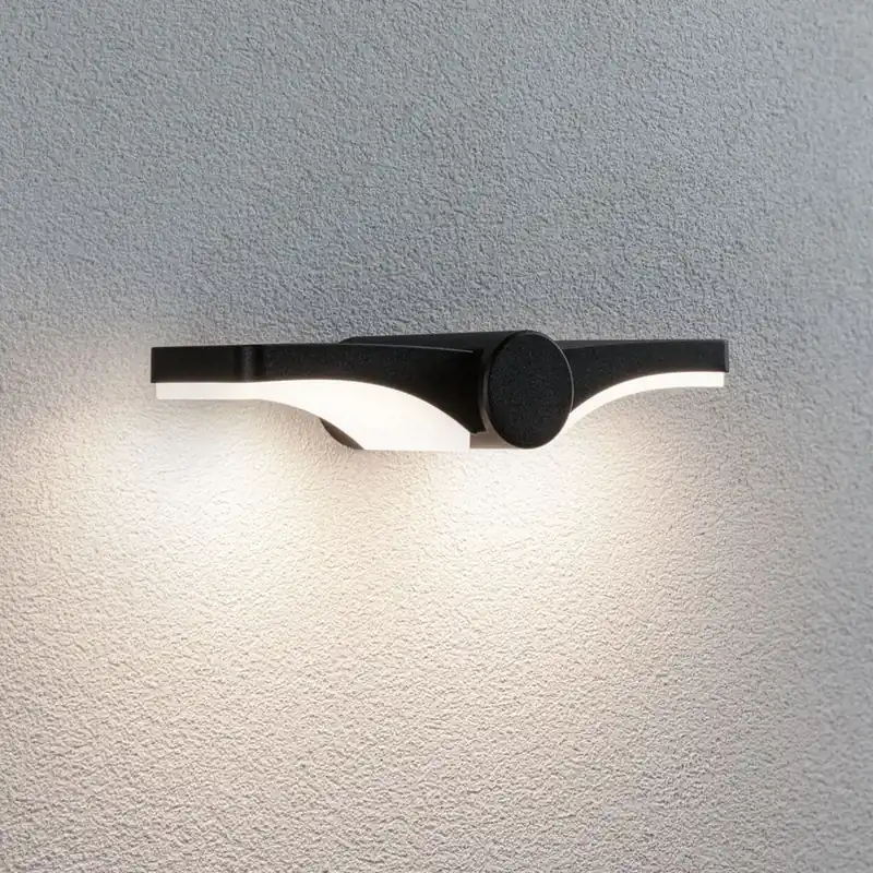Tijdelijk Beschikbaar Paulmann LED buiten wandlamp Pekana, antraciet 30 cm aluminium IP44