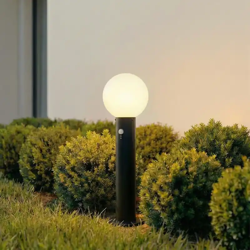Lindby sokkellamp Dangan, zwart/opaal 60 cm, glas, sensor Actieprijs