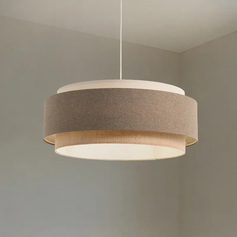 Exclusieve Aanbieding Boho Elegante hanglamp, bruin/beige/crème, Ø 60cm, textiel