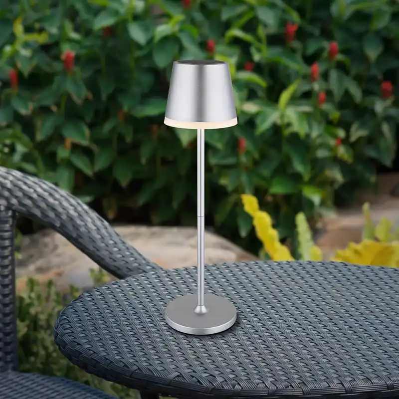 Alleen Vandaag LED lamp op zonne-energie, metaal, zilverkleurig, hoogte 41 cm, IP44