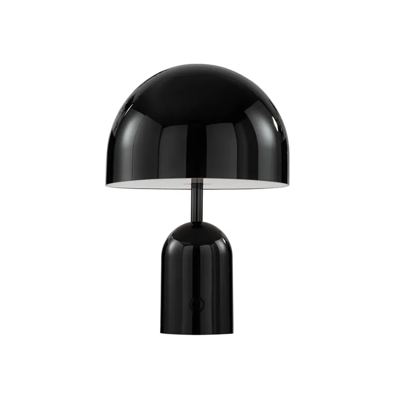 Op = Op Tom Dixon accu-tafellamp BELL PORTABLE, zwart, 28 cm IP44