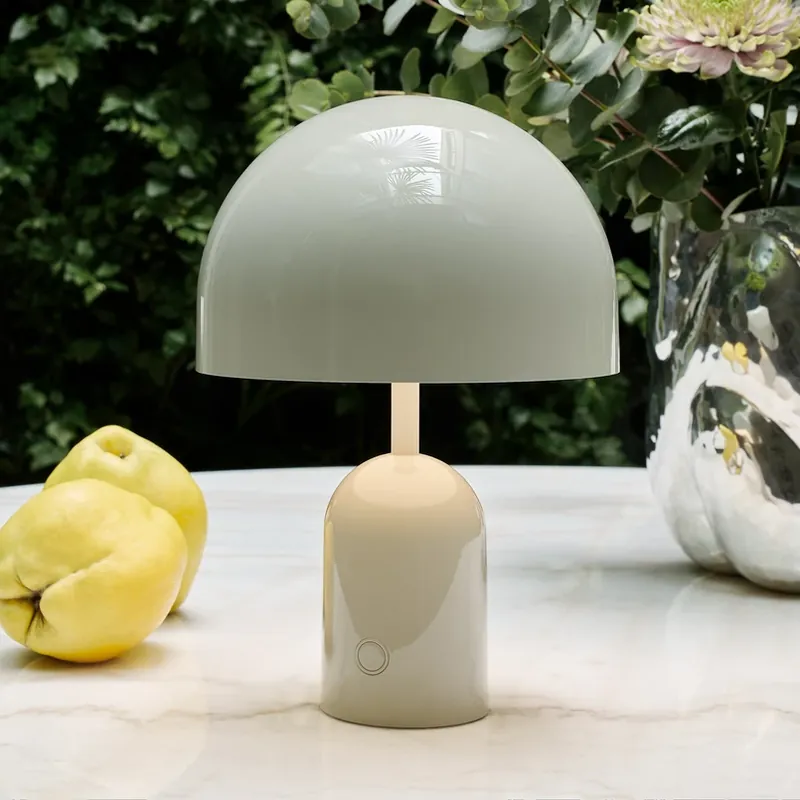 Tom Dixon Accu-tafellamp BELL PORTABLE, lichtgrijs 28 cm IP44 Beste Prijs
