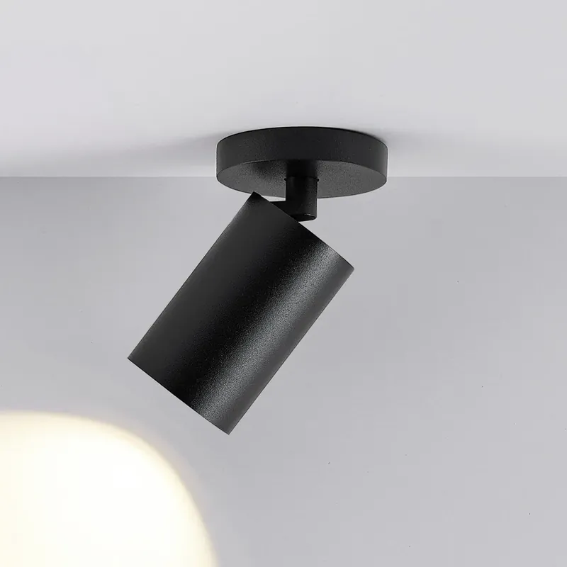 CAN TILT plafondspot, zwart, Ø 8 cm, 1-lamp, metaal GU10 Rechtstreeks Van De Fabrikant