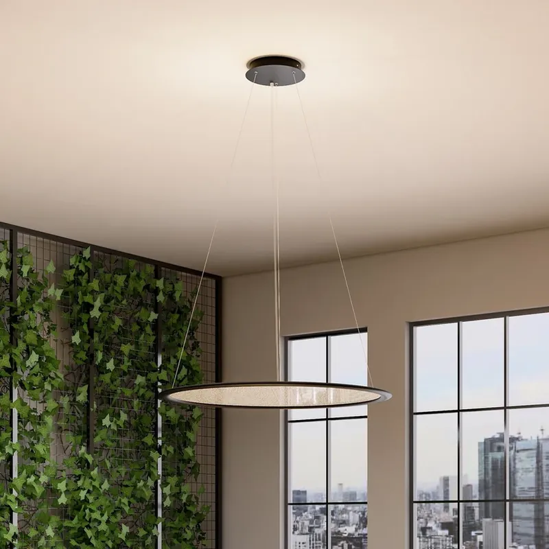 Meest Verkocht LED hanglamp PANEL, zwart, Ø 63 cm, metaal, CCT dimbaar 50 W