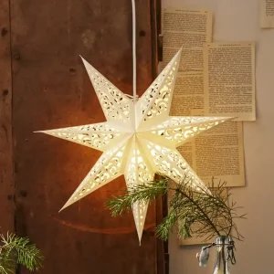 Korting Kanten papieren ster, Ø 45 cm, wit, zonder verlichting