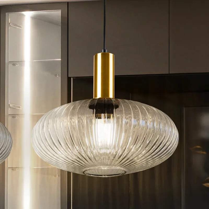 Hanglamp Norma, Ø 30 cm, zwart/helder, glas, E27 Exclusieve Aanbieding
