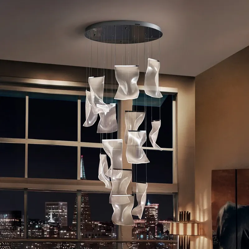 Laatste Kans LED hanglamp Velos II, 13-lichts, chroom, dimbaar, kunststof