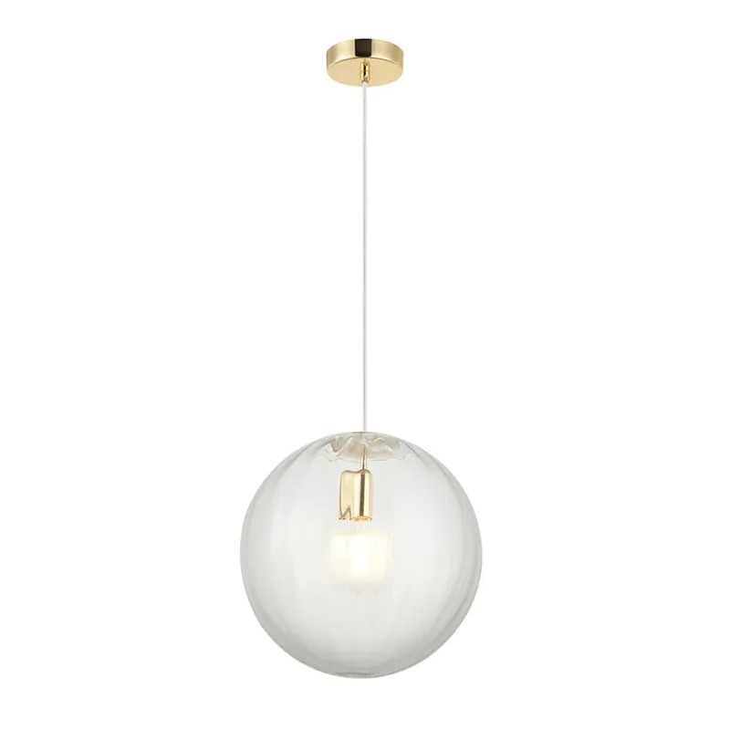 Gratis Retour Hanglamp Diana, helder/goudkleurig, Ø 30 cm, glas