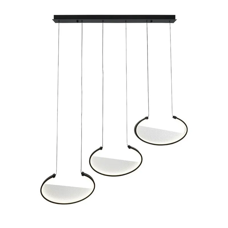LED hanglamp Adele, lengte 117 cm, zwart, metaal, 3-lamps. Gecertificeerd