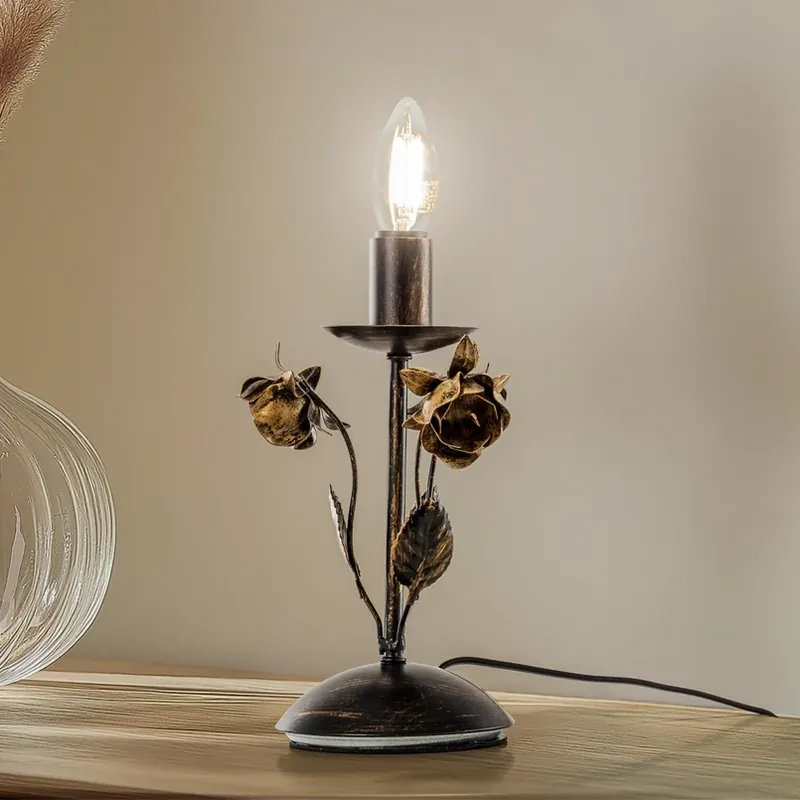Tijdelijk Beschikbaar Carolina tafellamp, bronskleurig, 1-lamp, ijzer