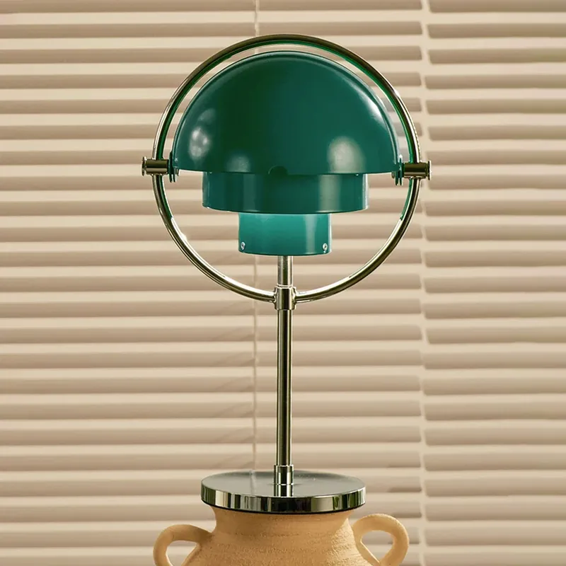 Favoriet Gubi Accu-tafellamp Multi-Lite, chroom/blauwgroen, H 30 cm