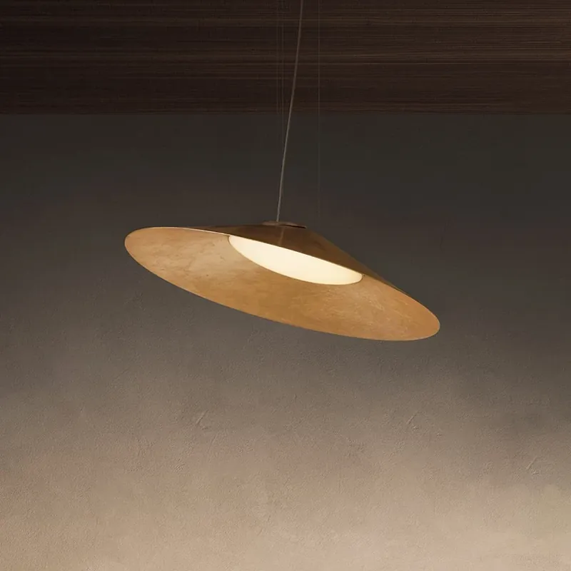kdln LED hanglamp Kate, goudfolie, 3.000 K, Ø 90 cm Snelle Levering