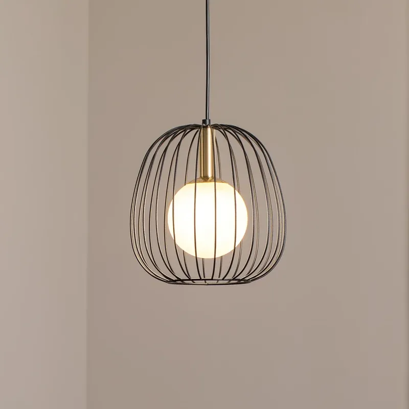 Hanglamp Bell S, Ø 24 cm, 1-lamp, zwart/goud/wit Dagaanbieding