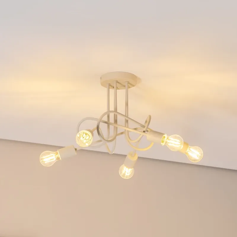 Oxford plafondlamp, zand, Ø 47 cm, metaal, 5-lamps, E27 Hete Deal