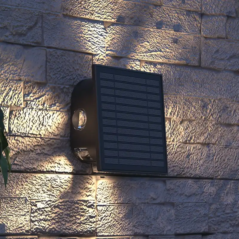 Nu Kopen Calex Solar LED buiten wandlamp Altamura, indirect, zwart