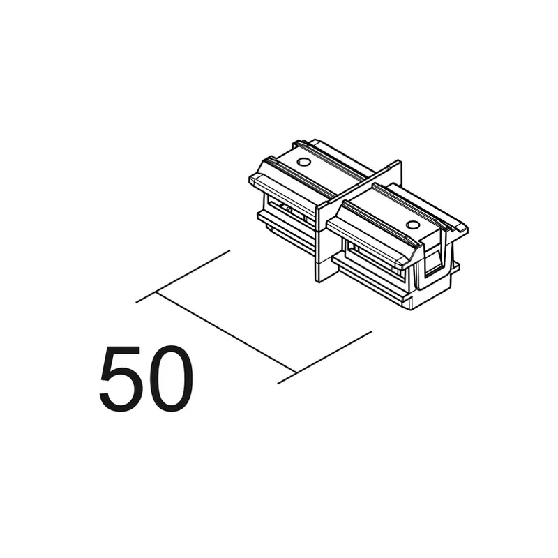 Ivela Langsverbinding SQUARE 48 V, zwart, stroomvoerend Beperkte Voorraad