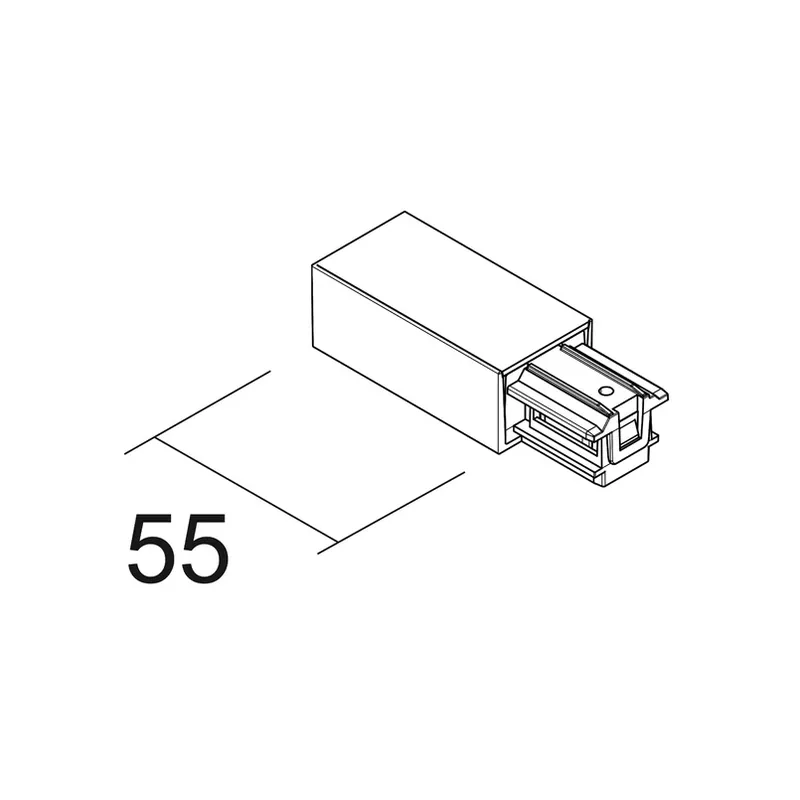 Ivela Voeding links SQUARE 48 V, zwart, kunststof Laatste Versie
