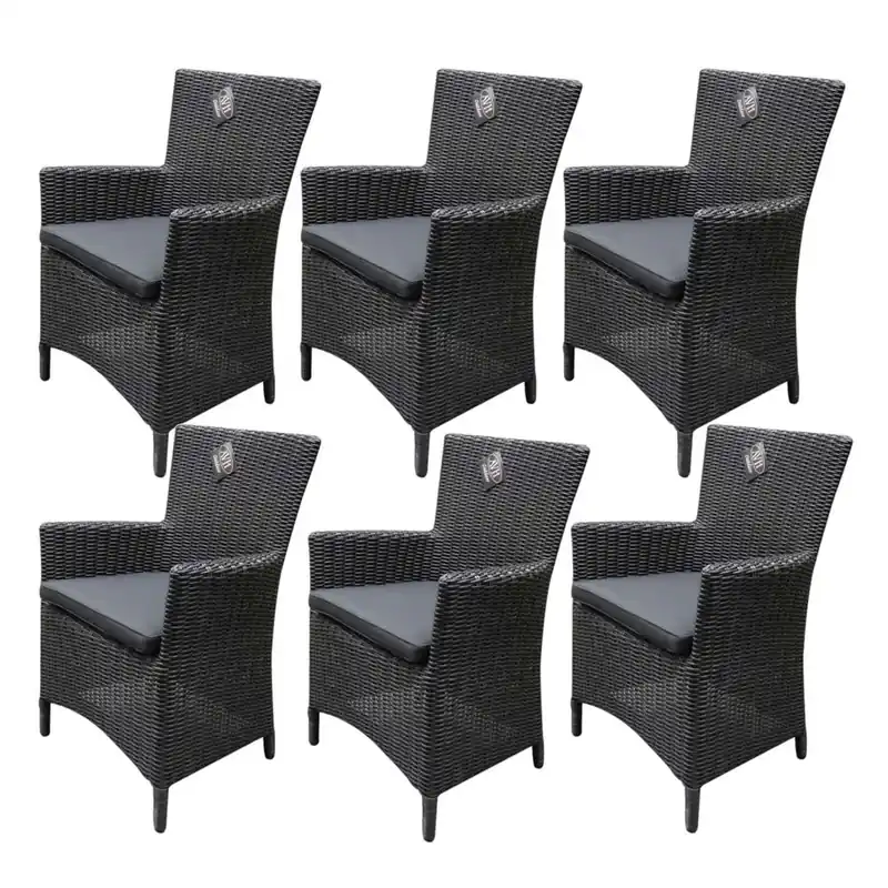 AVH-Collectie 6 stuks Capri dining tuinstoel antraciet Flitsaanbieding