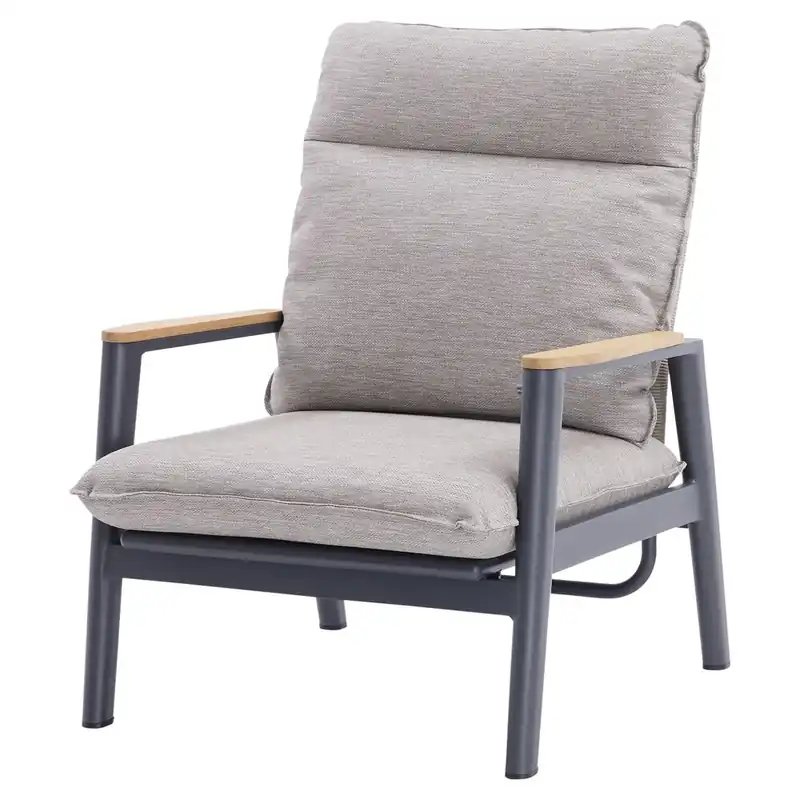 Laatste Versie AVH-Collectie Alzano lounge tuinstoel verstelbaar zand rope aluminium antraciet