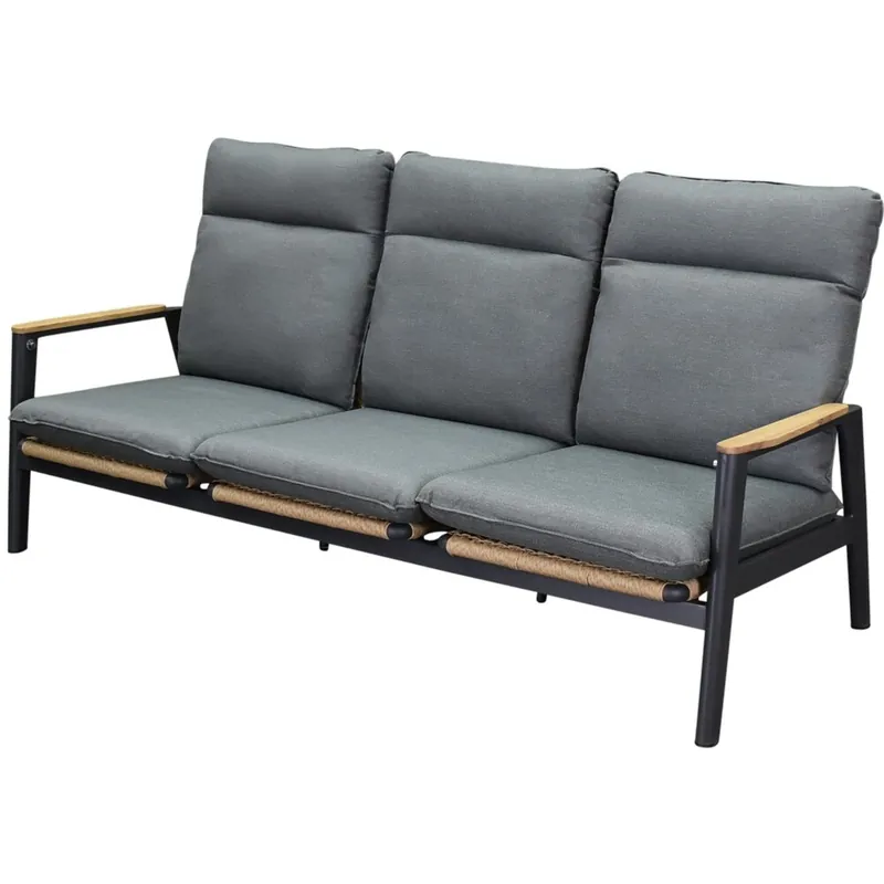 AVH-Collectie Alzano verstelbare 3-zitsbank aluminium teak antraciet Uitverkoop