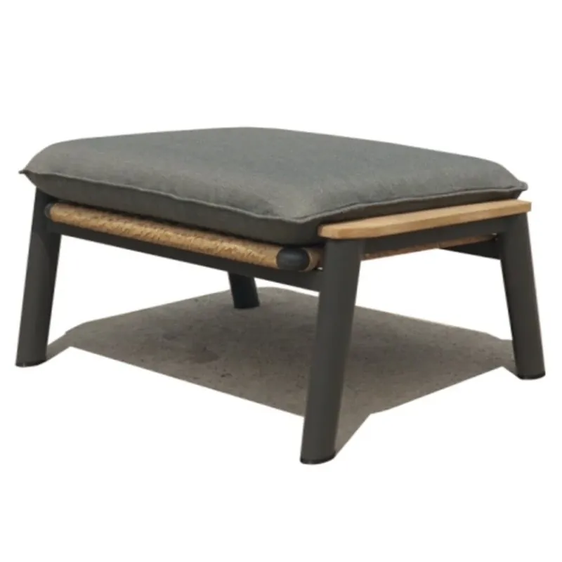 Lage Prijs AVH-Collectie Alzano voetenbank aluminium teak antraciet