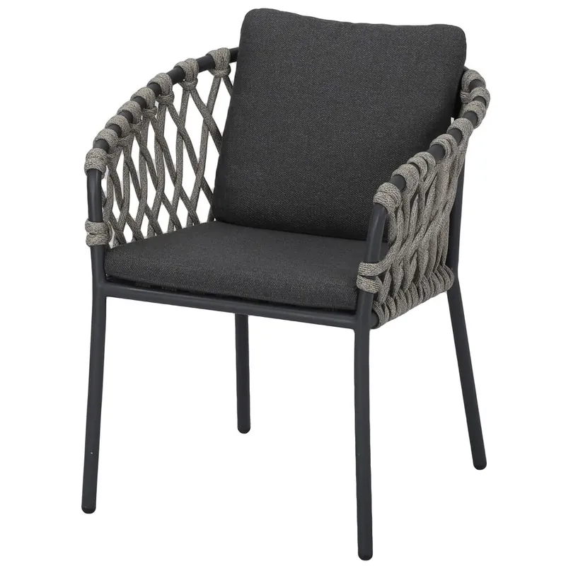 AVH-Collectie Amalfi dining tuinstoel antraciet aluminium rope Hete Deal