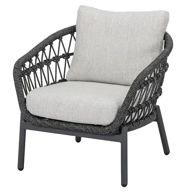 AVH-Collectie Arezzo low dining loungestoel antraciet rope Aanbieding