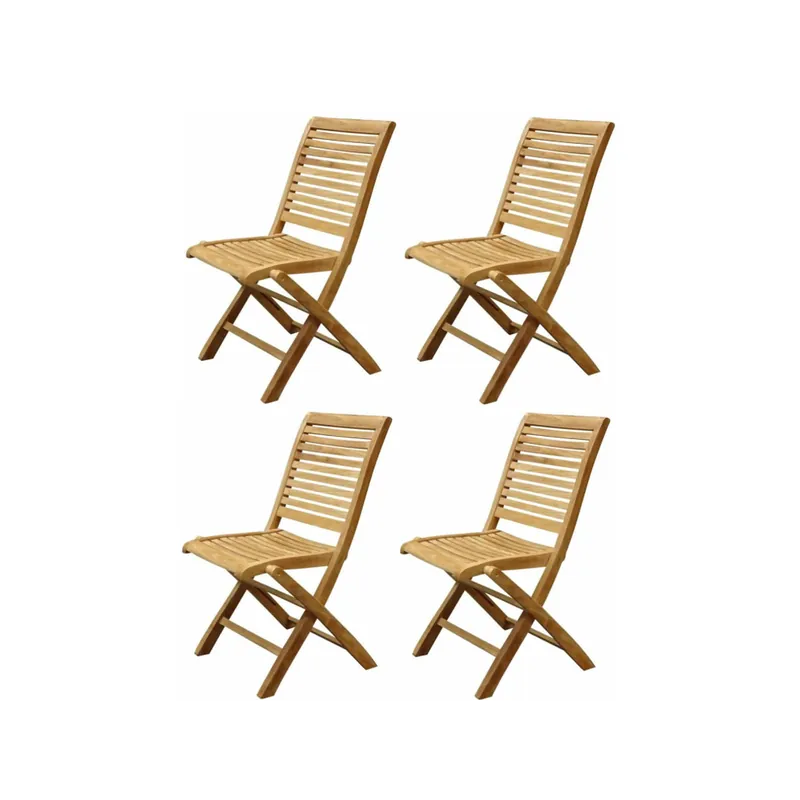 Finale Uitverkoop AVH-Collectie Arona dining tuinstoel inklapbaar teak set van 4 stoelen