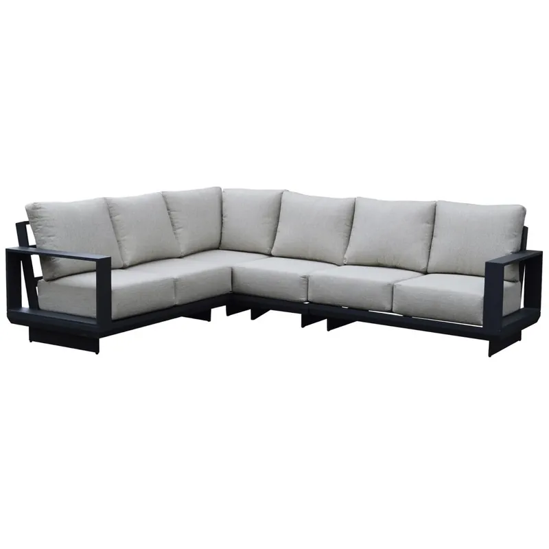 Tijdelijk Beschikbaar AVH-Collectie Avellino hoek loungeset 4 delig antraciet aluminium soft grey