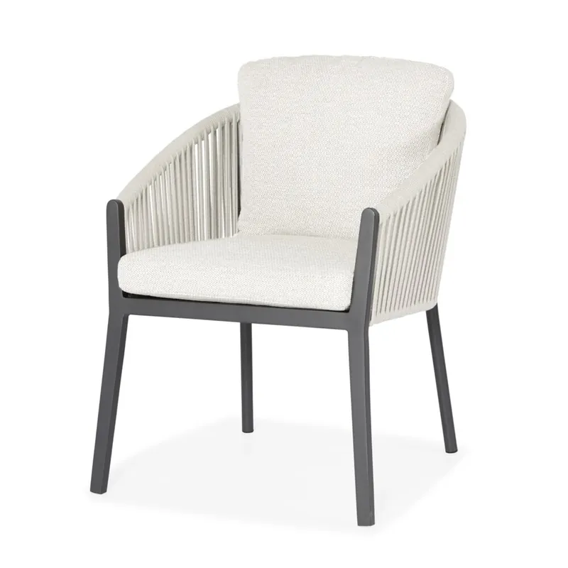 SUNS Avero dining tuinstoel fishbone weaving camel sand natural mixed weave / matt royal grey Beperkt Aanbod