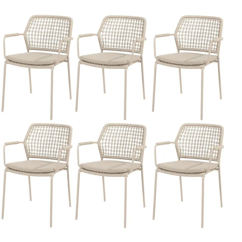 4 Seasons Outdoor Barista dining tuinstoel stapelbaar latte Taste 4SO set van 6 Weekendaanbieding