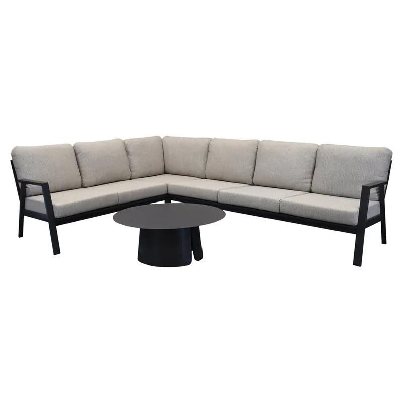 Koop Vandaag AVH-Collectie Barolo hoek loungeset 4 delig aluminium antraciet