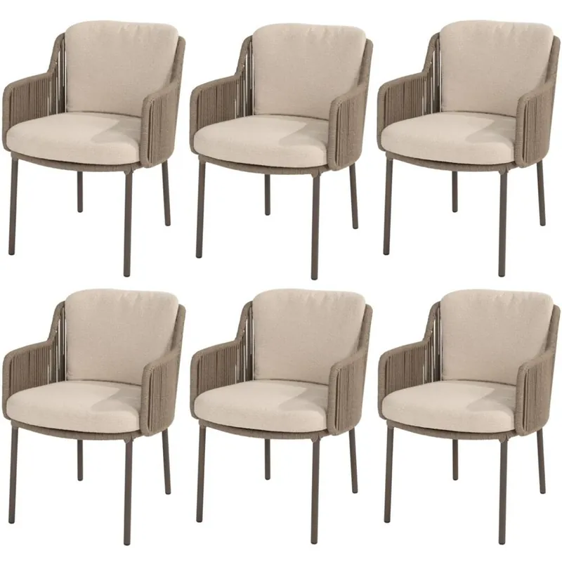 4 Seasons Outdoor Bernini dining tuinstoel terre 4 Seasons Outdoor set van 6 Fabrieksprijs