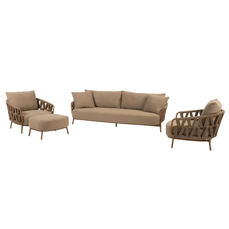 4 Seasons Outdoor Biarritz stoel bank loungeset 4 delig amber 4 Seasons Outdoor Direct Verzonden
