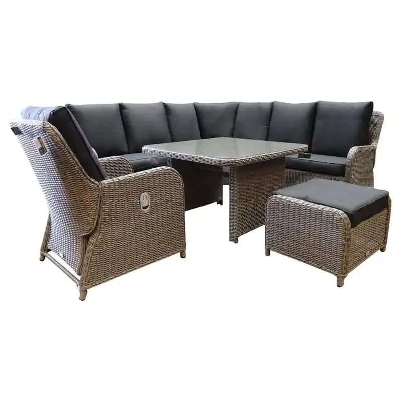 Alleen Vandaag AVH-Collectie Bilbao hoek dining loungeset 6 delig grijs