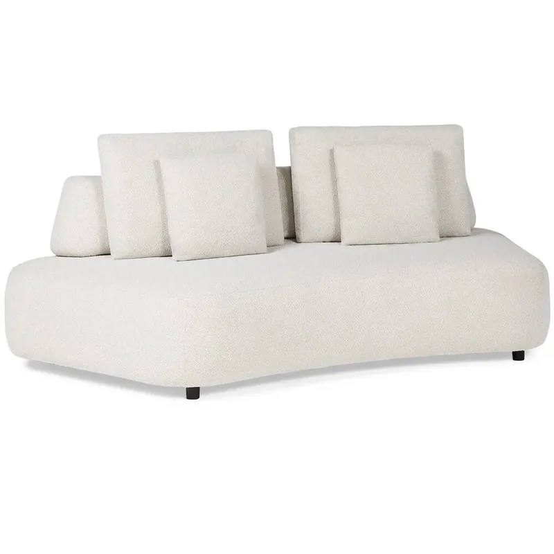 SUNS Blocchi 2-zitsbank curved wit grijs boucle SUNS Veilige Betaling