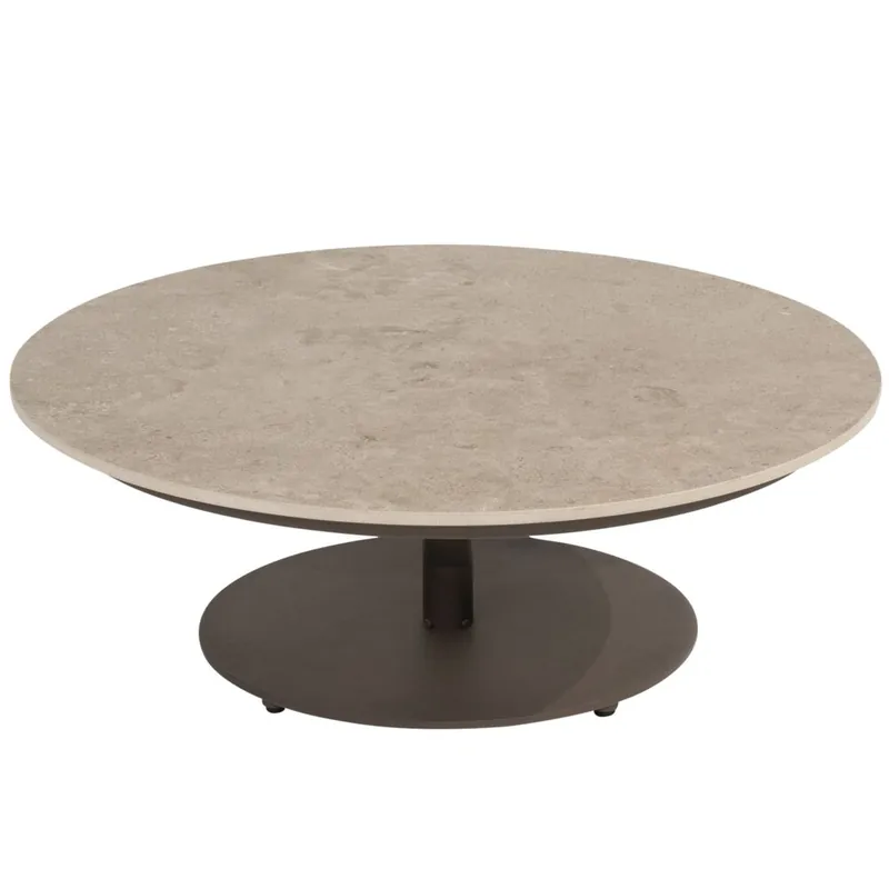Uitverkoop 4 Seasons Outdoor Boaz lounge tuintafel 80xH30 cm ceramic middenpoot terre 4 Seasons Outdoor