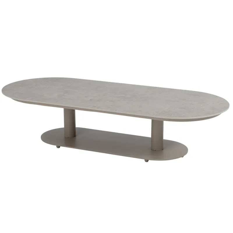 4 Seasons Outdoor Boaz lounge tuintafel ovaal 150x65xH35 cm ceramic latte 4 Seasons Outdoor Direct Beschikbaar