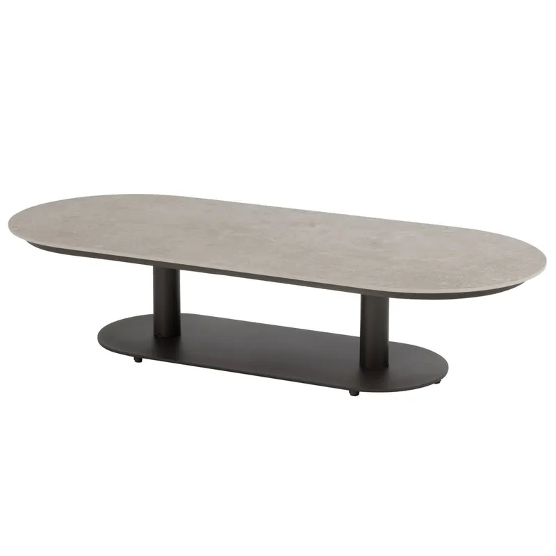 4 Seasons Outdoor Boaz lounge tuintafel ovaal 150x65xH35 cm ceramic terre 4 Seasons Outdoor Finale Uitverkoop