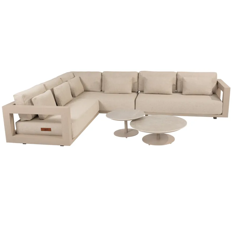4 Seasons Outdoor Boaz Metropolitan hoek loungeset 5 delig keramiek latte 4 Seasons Outdoor Goedkoop